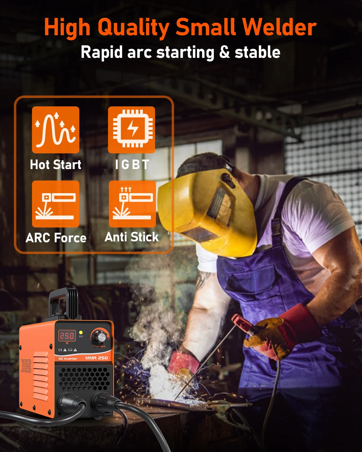 FEIFANKE MMA250 Welding Machine MMA/GASLESS MIG/LIFT TIG 120A Welder Flux Core Welder for Carbon Steel Stainless Steel 2