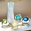 Thick Glass Vase Small Mouthed Hydroponic Vase Flower Vessels Ornament Flower Arrangement Decorative Vases Dried Flower Vases 1