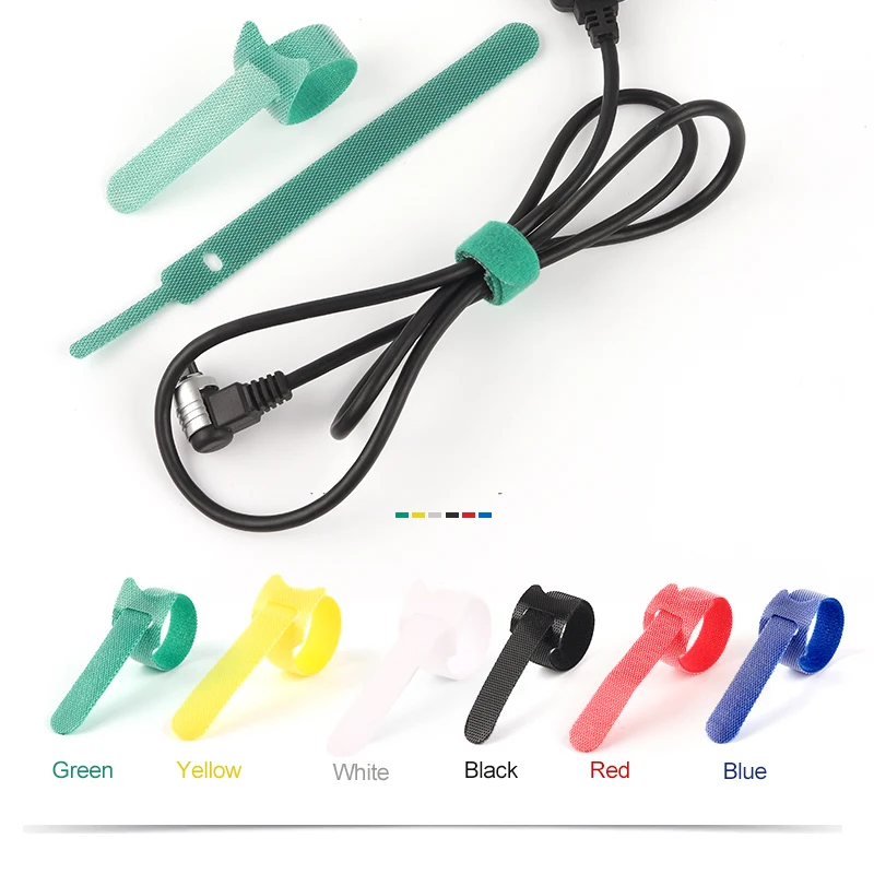 50/100PCS Releasable Cable Ties Colored Plastics Reusable Cable ties Nylon Loop Wrap Zip Bundle Ties T-type Cable Tie Wire