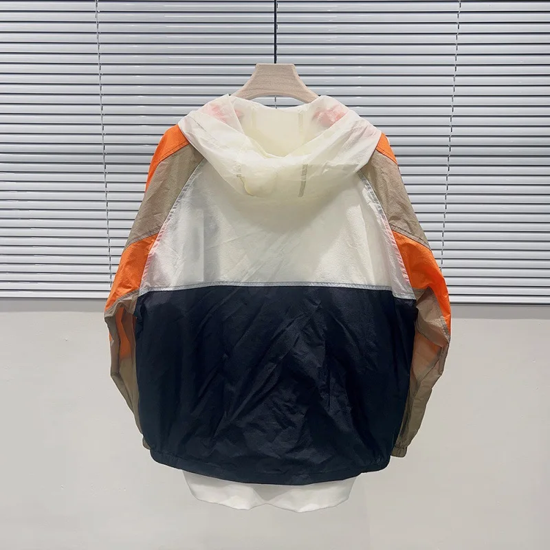 2024 Summer New Trendy and Fashionable Loose Multi color Combination Sunscreen Clothing Ultra Thin Men's Skin Clothing
