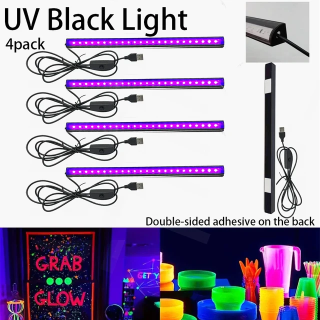 90 องศาโคมไฟแสงสีดํา,หลอด UV Black Light,โคมไฟ LED 395nm,Blacklight Bar สําหรับฮาโลวีน,คลับ,ปาร์ตี้,ดิสโก้ 1