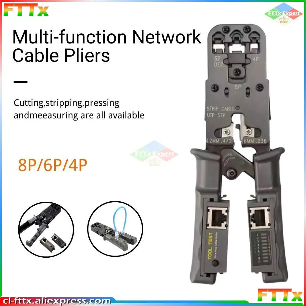 

2 in 1 RJ45 Network LAN Cable Crimper Pliers Cutting Tool Cable Tester Cable Pliers 6P 8P Wire Cutter Tool Test Crimping Pliers