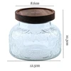 Vintage Flower Pattern Glass Storage Jar with Lid, Home Candy, Coffee Bean Storage Bottle, Kitchen Food Seasoning Sugar Jar 6