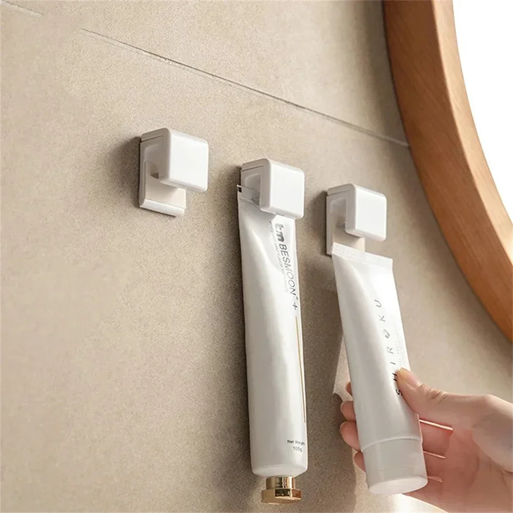 1-100pcs Punch-free Toothbrush Holder Wall-mounted Toothpaste Holder Storage Rack Holders Organizer Bathroom Accessories