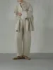 Solid Patchwork Button Chic Trench For Women Lapel Long Sleeve Spliced Belt Temperament Designer Coats Female New set 5