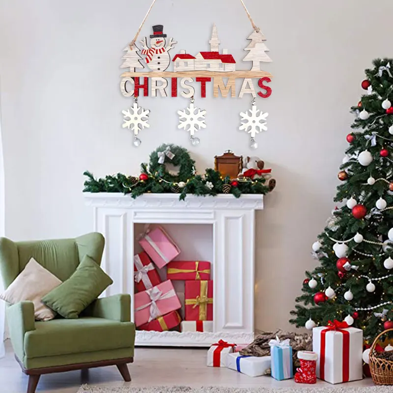 Decoraciones de Navidad, nuevo letrero de Navidad de madera, decoración  interior redonda, decoración colgante, decoración de Navidad, letrero de