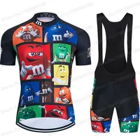 2024 Popular Chocolate Bean Cycling Jersey Set Funny Cartoon Cycling Clothing Men Road Bike Shirt Suit Bicycle Pants MTB Maillot 2