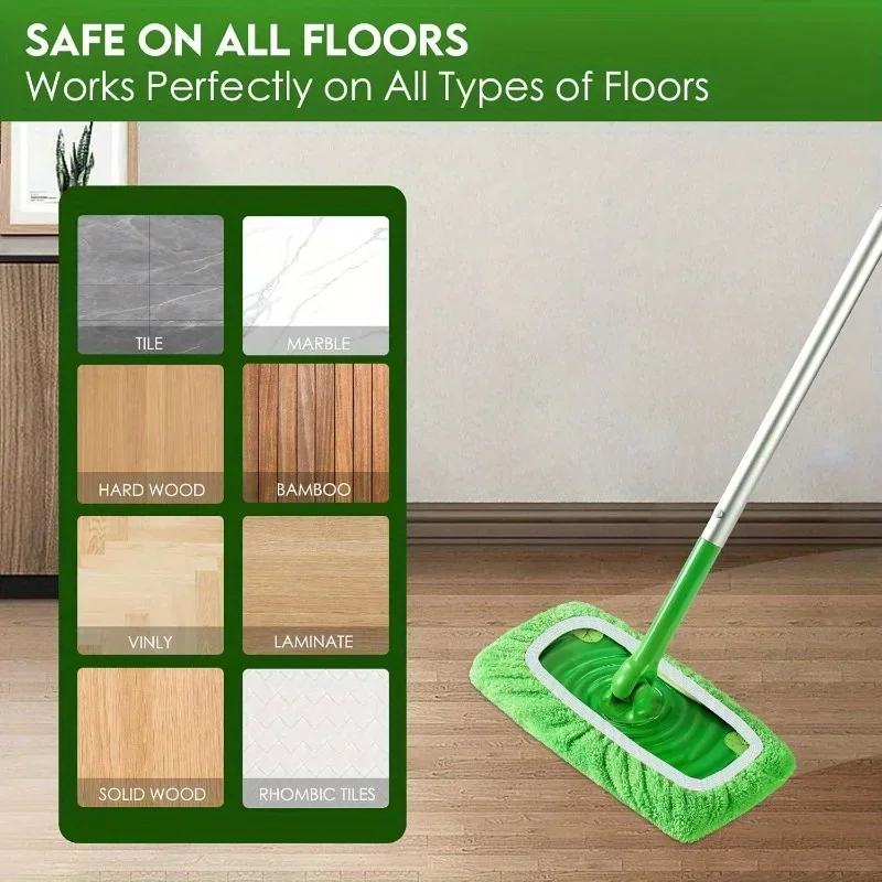Reusable Ultra-fine Fiber Mop Pads, Excellent Water Absorption, Strong Adhesion Replacement Cleaning Pads Compatible with Most S 2