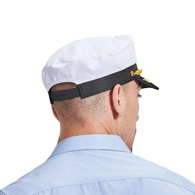 Sailor Hat Costume Hat Adult Yacht Military Hats Boat Skipper Ship Sailor Captain Costume Hat Adjustable Cap Party Carnival For Men Women