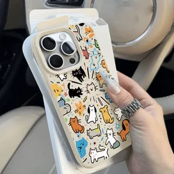 Leather Silicone Graffiti Pet - Themed Shockproof Phone Case - iPhone 12 Pro Max (IJ73 White)
