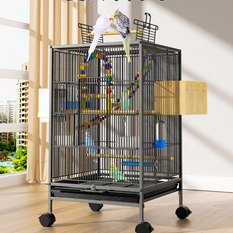 

New Bird Cage Collection Large Luxury Household Parrot Cage Breeding Peony Tiger Skin Xuanfeng Special Large Villa