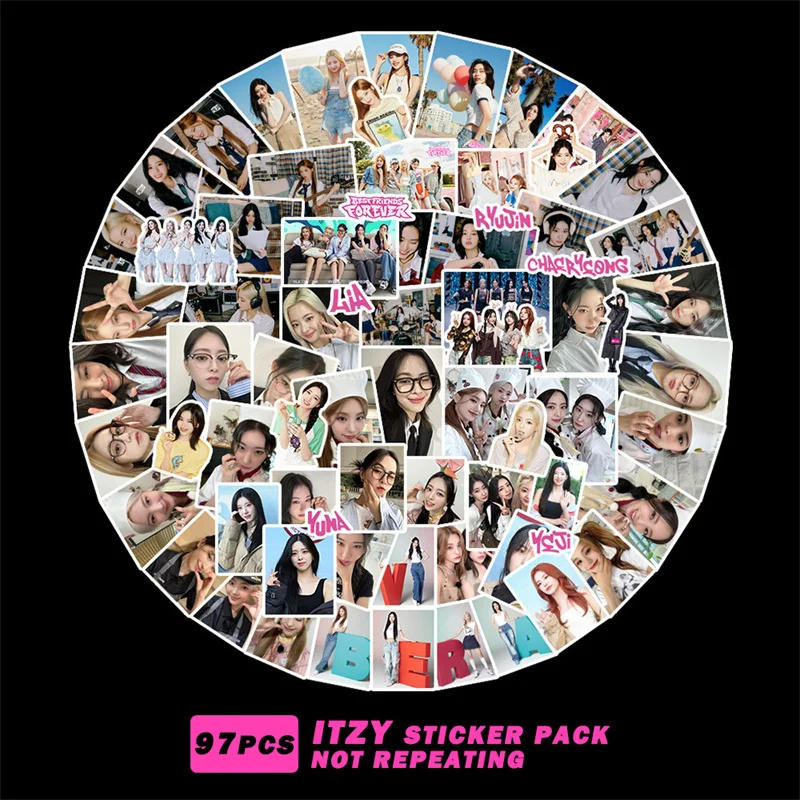 

Альбом наклеек KPOP ITZY, 2024, лучшие друзья навсегда, наклейки с логотипом, фото LIA YEJI CHAER-YEONE RYUJIN, коллекция подарков «сделай сам», 97 шт./набор