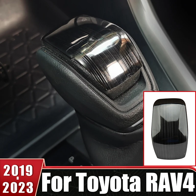 

For Toyota RAV4 Highlander Venza Harrier 2019 2020 2021 2022 2023 RAV 4 XA50 Hybrid Stainless Car Gear Shift Head Trim Cover