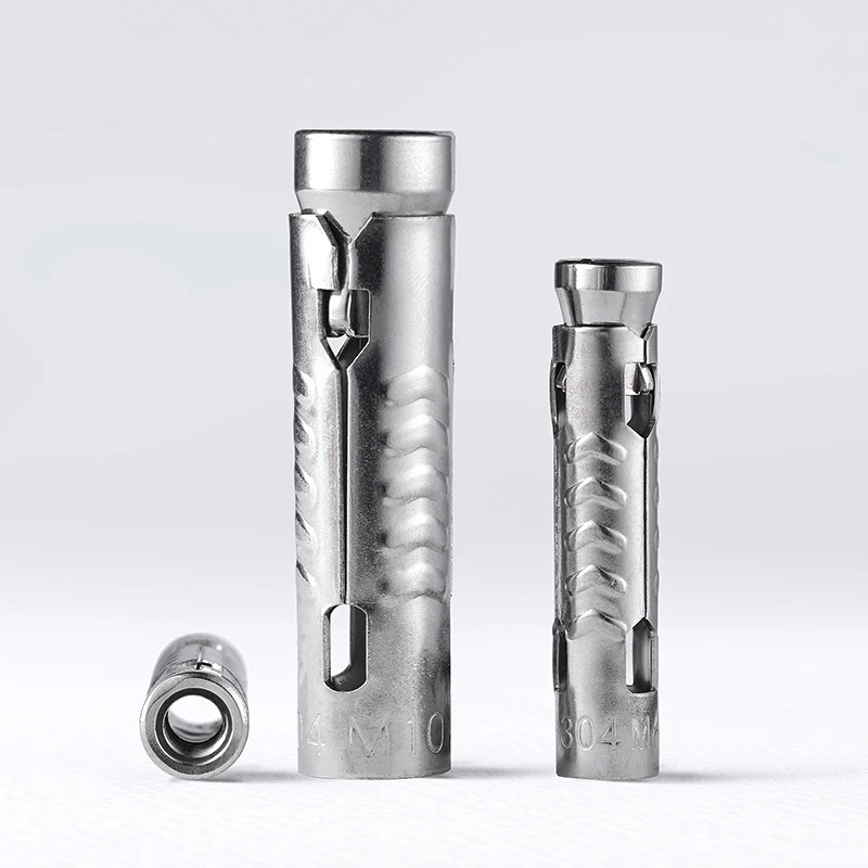 Steel wall anchor expansion bolt set 2PCS M6 M8 M10 M12 304 stainless steel fish scale tube gecko internal expansion bolt concrete anchor expansion screw