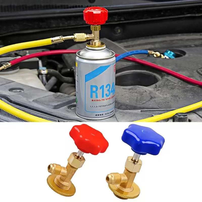 1PC Dispensing valve bottle opener 1/4 SAE connector Mayitr refrigerant bottle can tap for R12 R22 R6000a R134a R410a gas refrigerant bottle opener