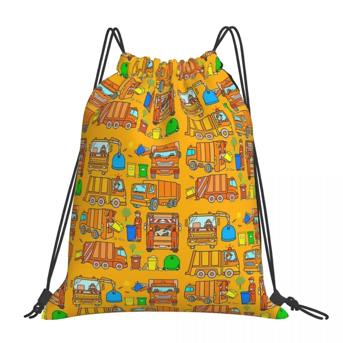 

Garbage Truck Design Trashtrucks Rubbish Collection Vehicles Backpacks Drawstring Bags Drawstring Bundle Pocket Storage Bag