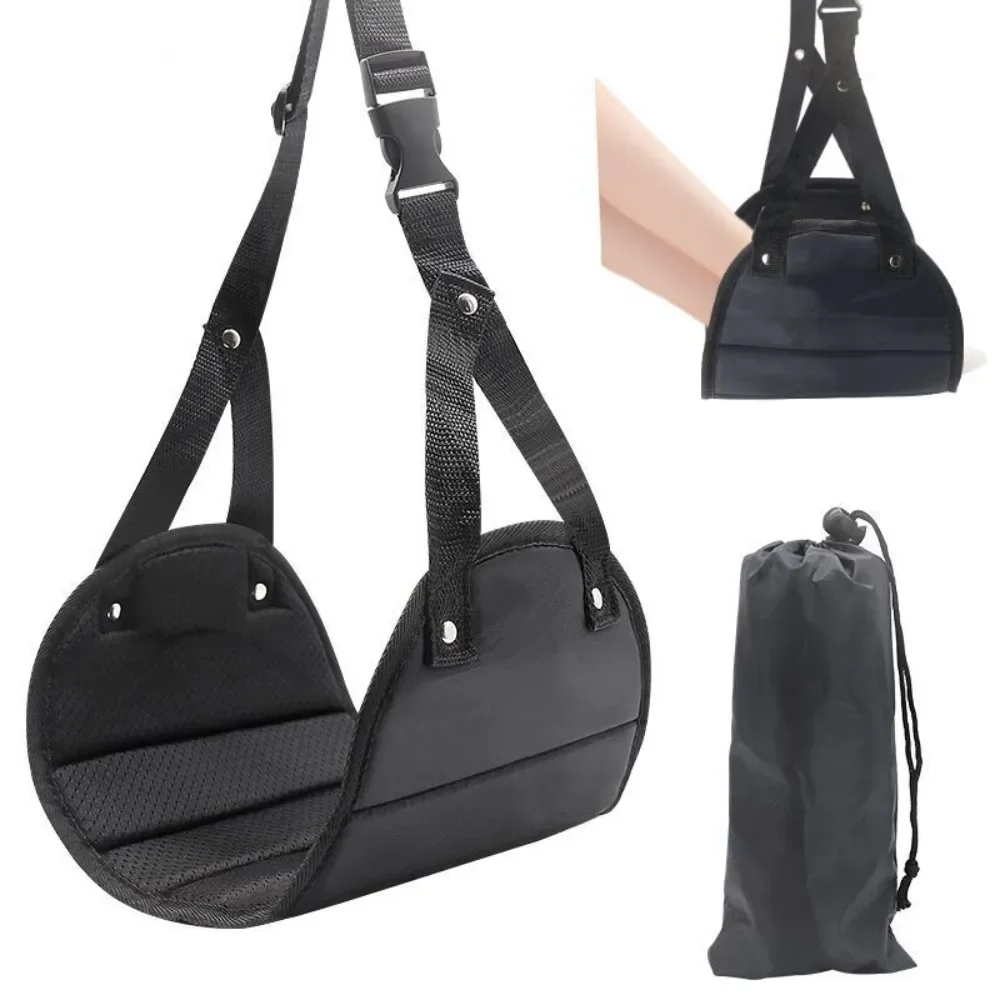 Adjustable Footrest Hammock Portable Travel Resting Strap Foldable Storage for Airplane Bus Train Office for Leg Rest Foot Sling