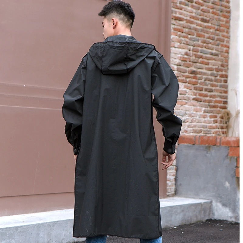Long Raincoat Men Rain Coat Hooded 
