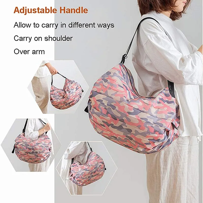 Storage Bags Foldable Portable Travel Camouflage Handbags Large Capacity Shopping Bag With Handle