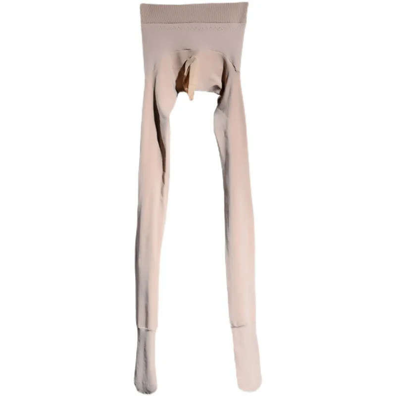 Seamless Tights Men's Warm Silk Stockings High Elastic Waistband Winter Plush Pants Leggings