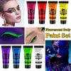 UV Neon Face Body Paint Glow in the Dark Makeup Set Fluorescent Painting for Adults Kids Festivals Party Halloween Christmas 4