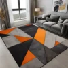Orange Geometric Carpet for Living Room Modern Luxury Decoration Home Rugs for Bedroom Big Size Non-slip Easy Cleaning Floor Mat 1