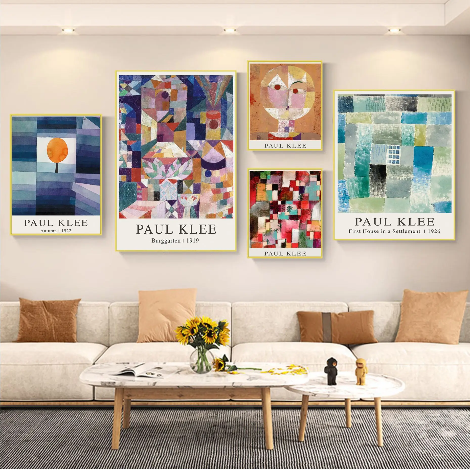 Paul Klee Canvas Painting Exhibition Diy Sticky Poster Retro Kraft Paper Sticker Diy Room Bar Cafe Estetica Art Wall Painting