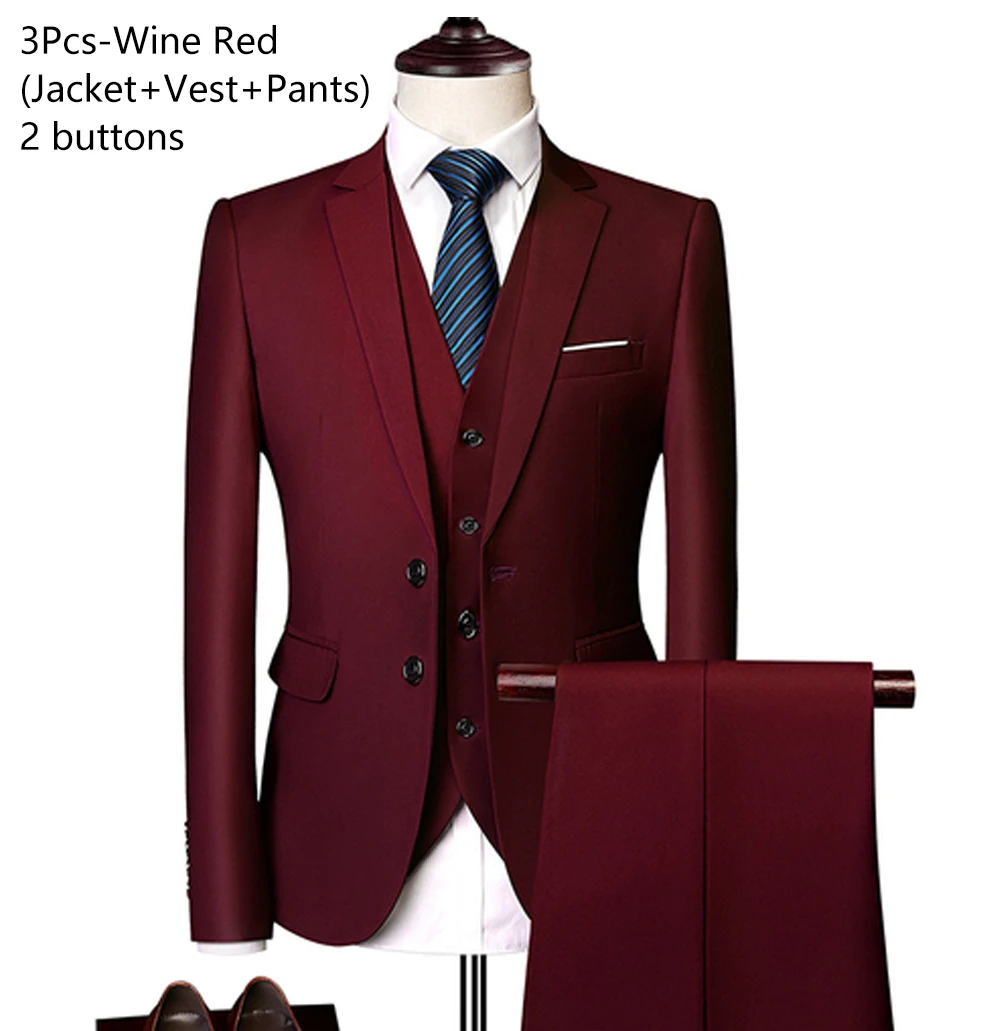 2 button Wine Red