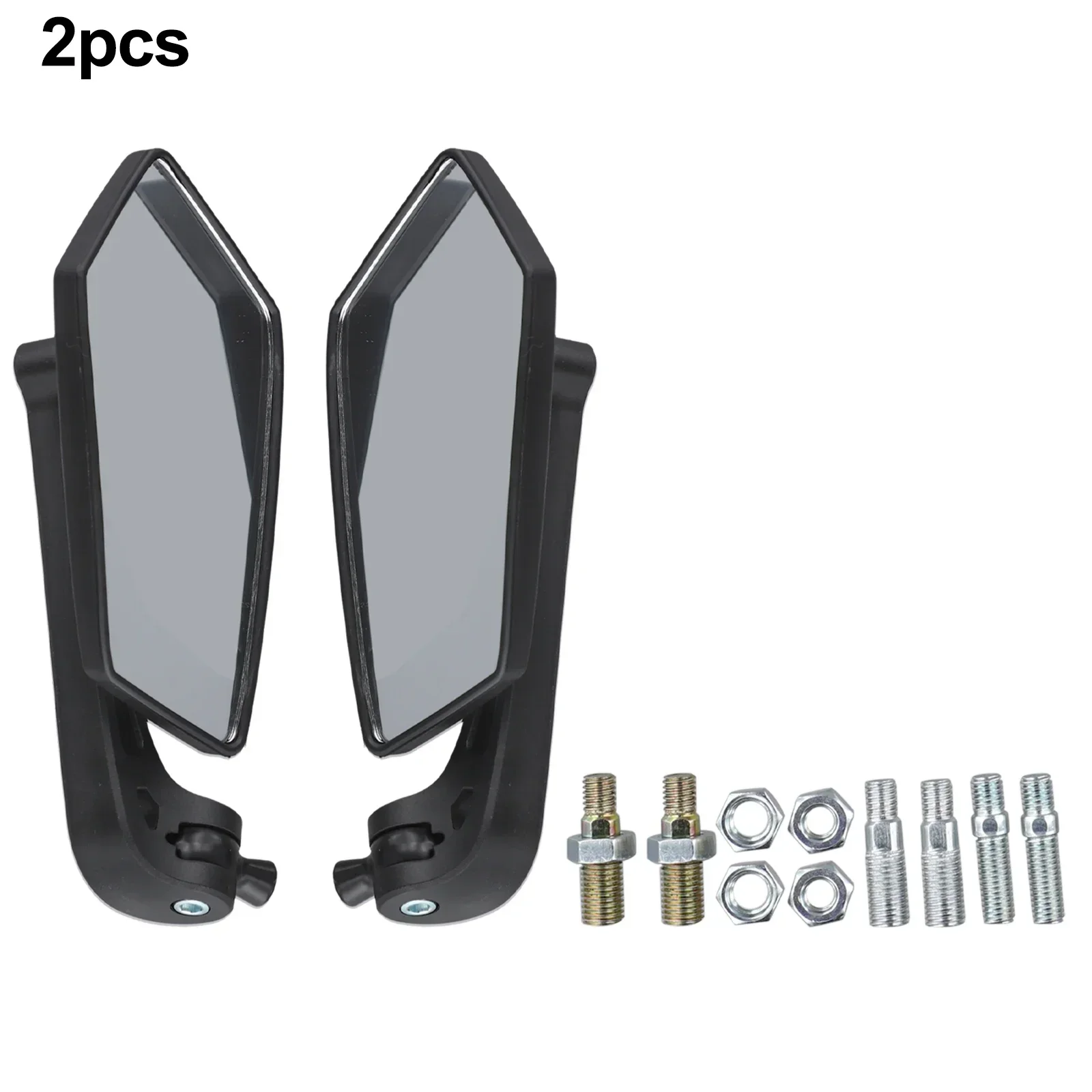 1set Motorcycle Side Mirrors Rearview Mirror Scooter Adjustable Rotating Mirrors Black Replacement Motorcycle Accessories