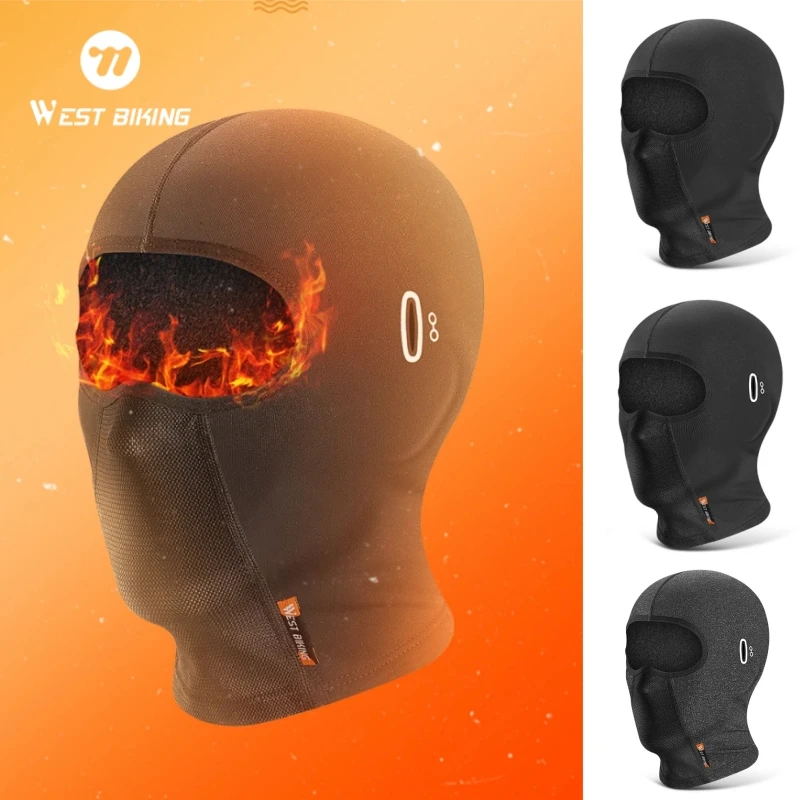 Winter Men Cycling Caps WEST BIKING Motorcycle Fleece Balaclava Mask Running Ski Hiking Bicycle Windproof