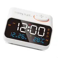 E28F Digital Alarm Clock Bedside Clocks with FM Radio and Voice Control Screen Activation Ringtone Infinitely Setting 2