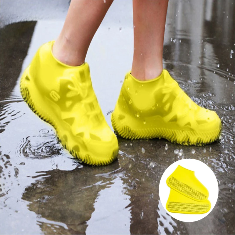 Pair Waterproof Non-slip Silicone Shoe High Elastic Wear