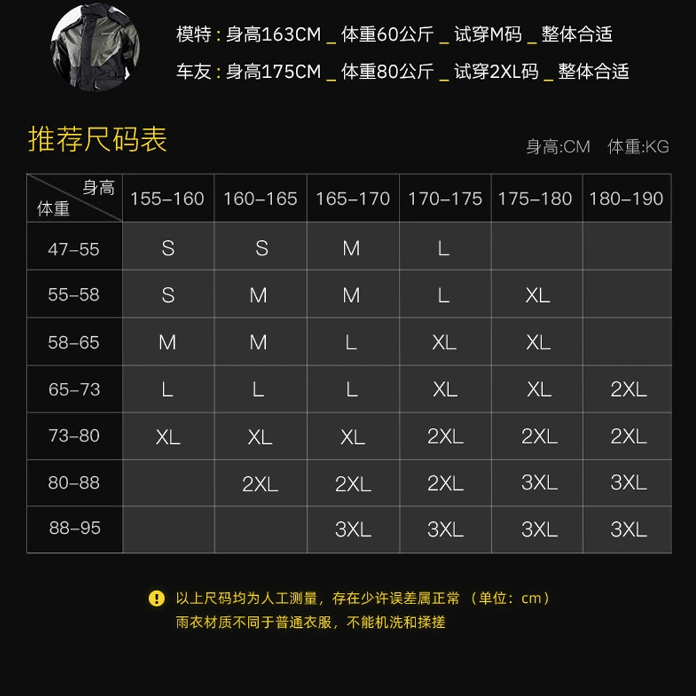 SULAITE 레인코트 오토바이 라이딩 레인 팬츠 슈트 분리형 바디 안티스톰 기관차 라이더 레인슈트 두꺼운 고품질