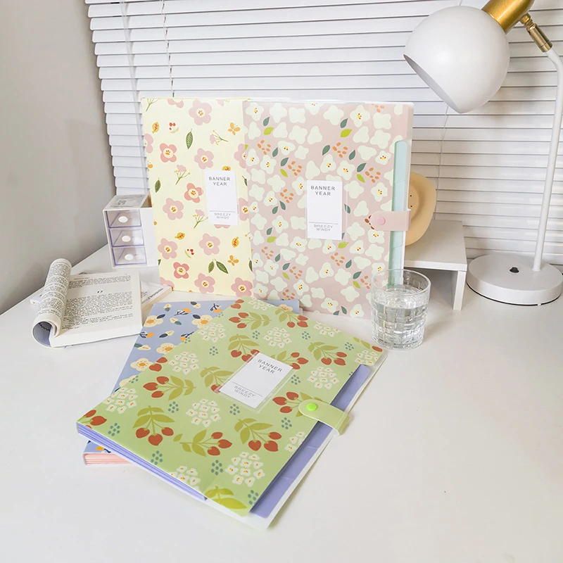 

Large Capacity Waterproof Floral Folders Organizer Document Bag Filing Products Office Accessories Data Book School Supplies