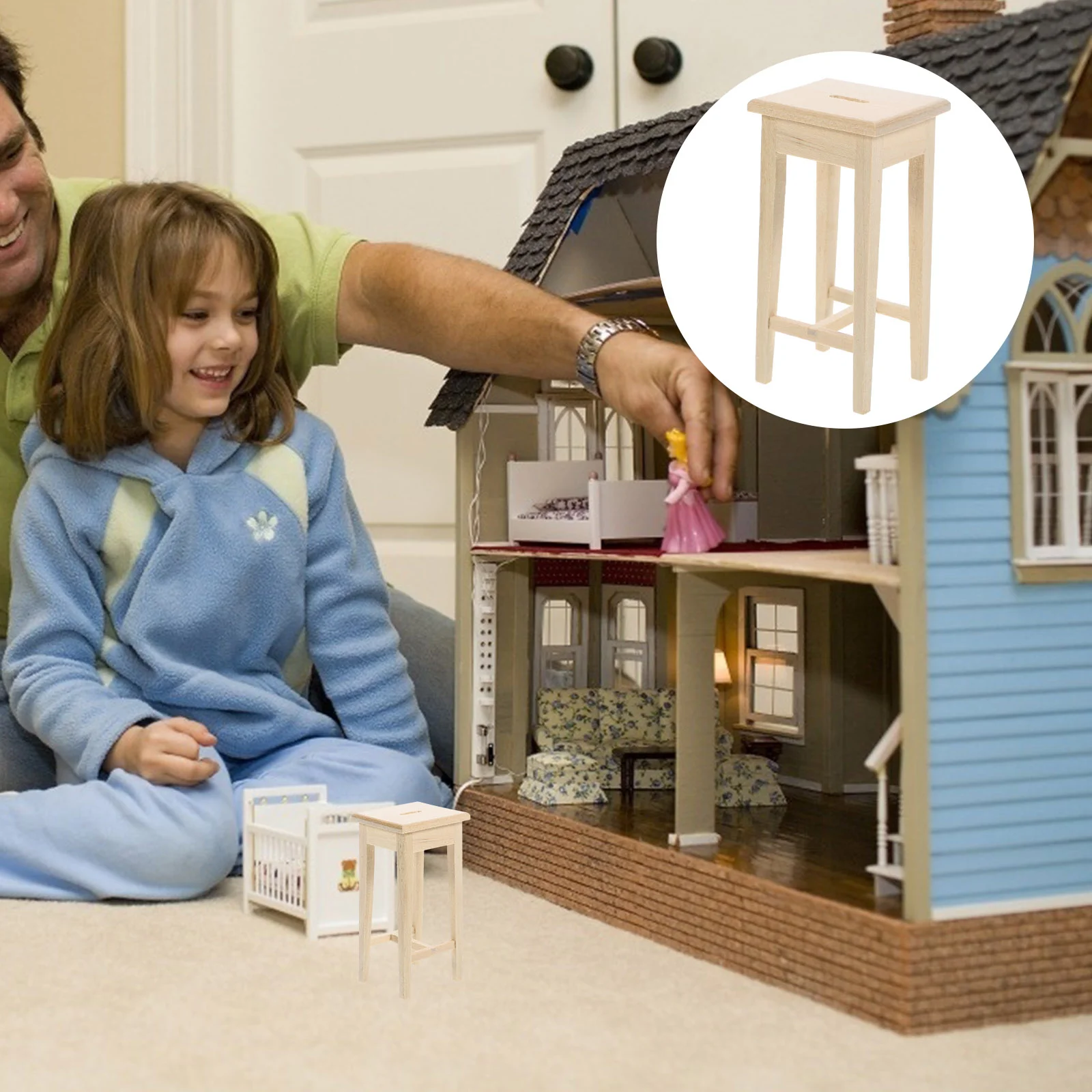 

Кукольный домик стул для кухни аксессуары модели стулья деревянные Мини Домашние Миниатюрные