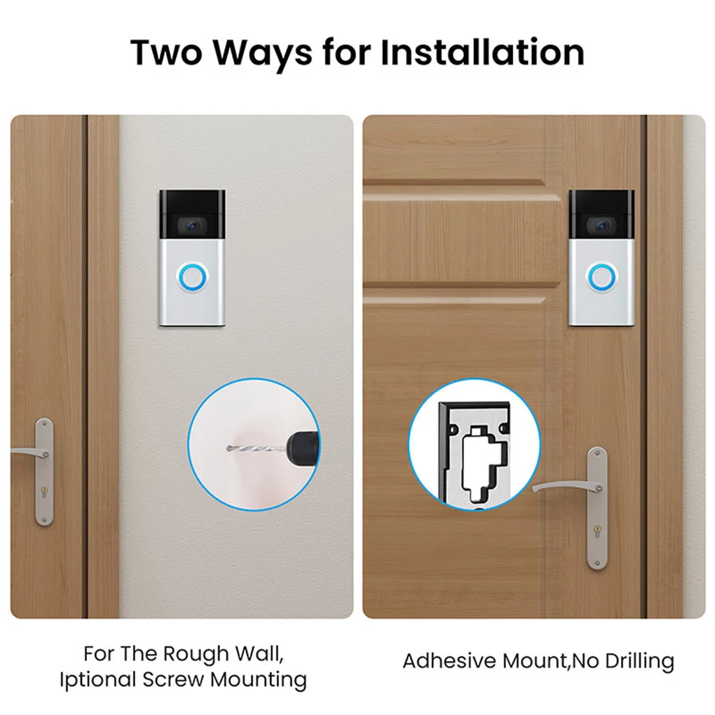 Doorbell Mounting Plate Holder Accessories No-Drill Video Doorbell Mount For Ring Video Doorbell Doorbell Mounting Holder