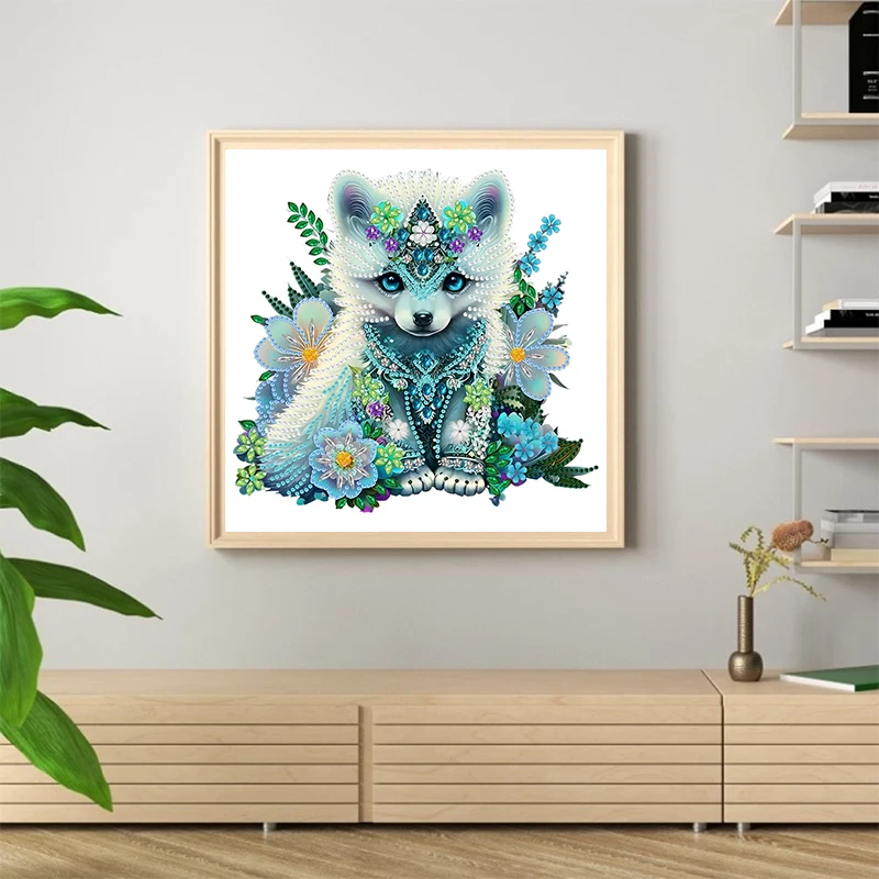 11.8&times;11.8 Inch /30X30cm Painting Set Crystal Rhinestone Fox Set Adult Beginner Party Gift DIY Painting Special-shape