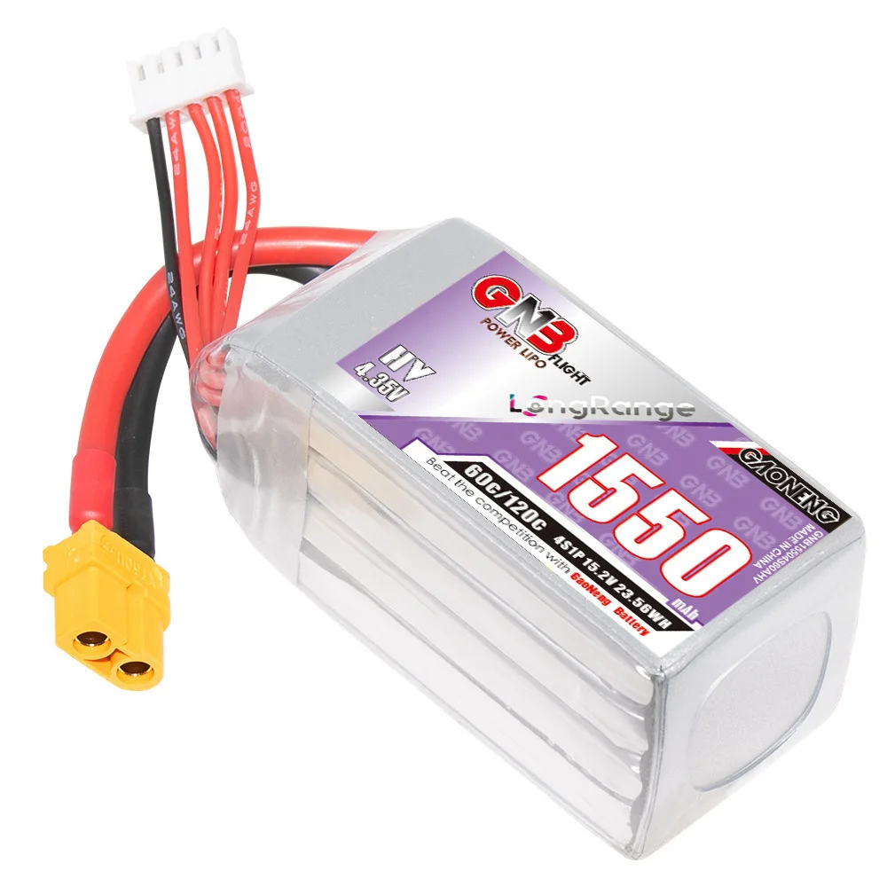 GAONENG GNB 4S 15.2V 1550mAh 60C/120C Lipo Battery for RC FPV Drone Quadcopter Helicopter RC Car Boat Model Parts Hobby 4