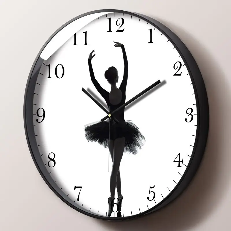

12inch Art Wall Clock Living Room Atmosphere Silent Clock Ballet Fashion Wall Clock