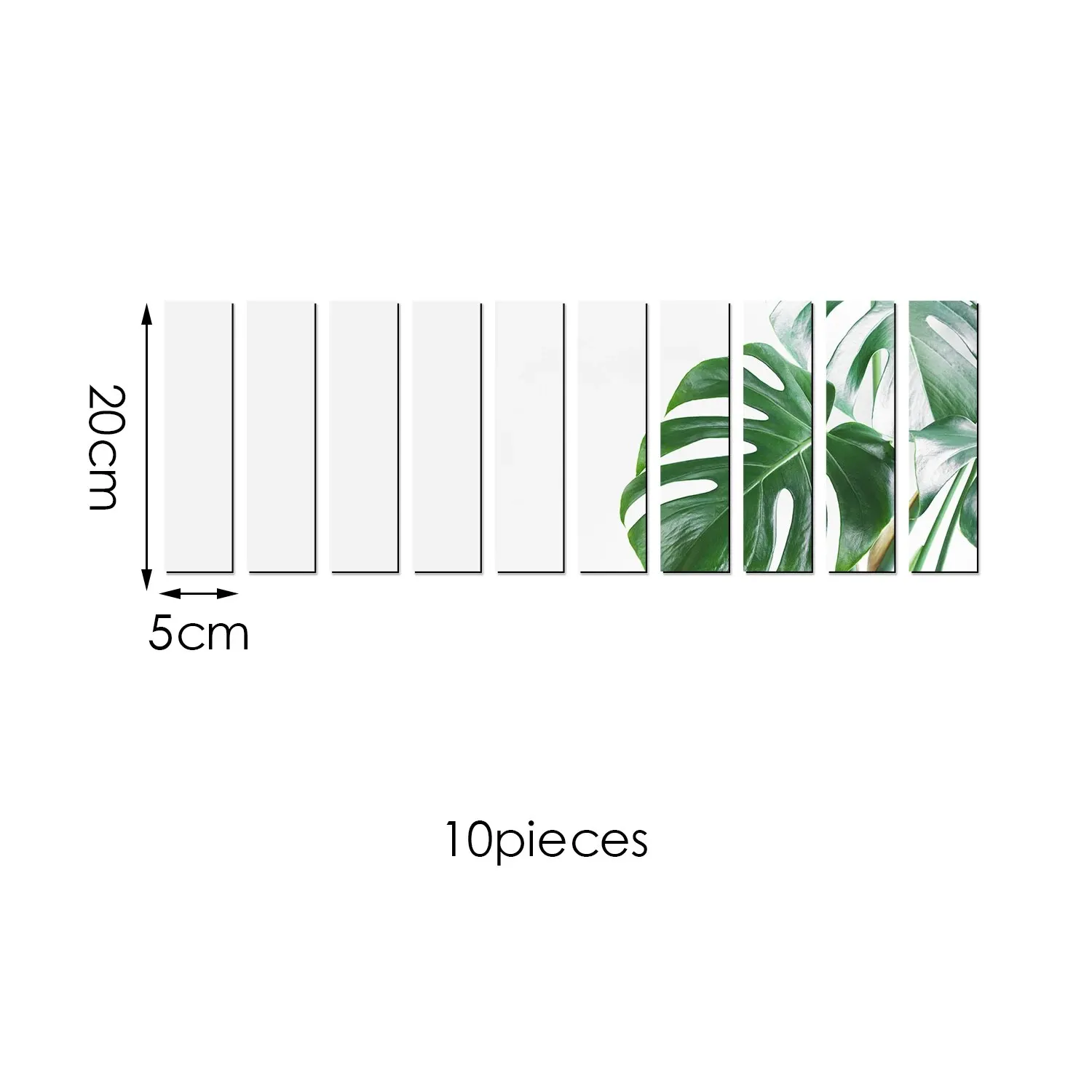 Wall Stickers 10pcs/lot 3D Long Striped Mirror Wall Sticker