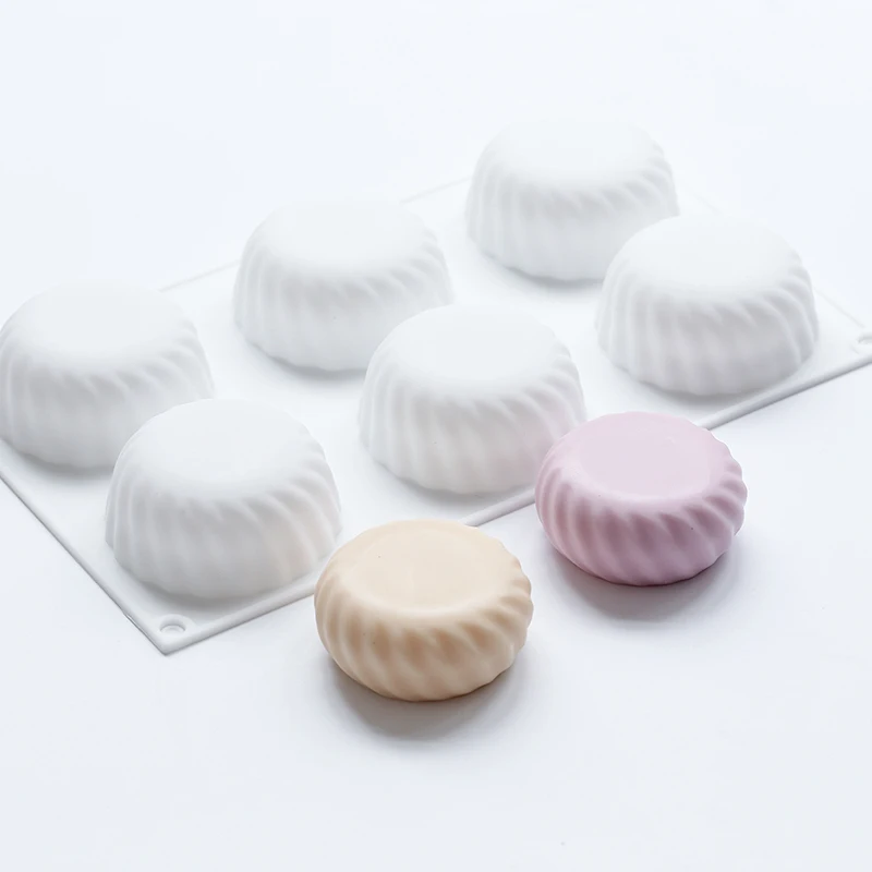 Silicone Mold Soap Molds Bath Bomb Mold Round 6 Holes Gear Mousse Silicone Mold Handmade Soap Mold Bath Bomb Sugarcraft Soap Making Supplies Chocolate