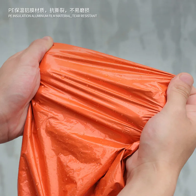 Raincoat Poncho Heat Reflective Thermal Raincoat Emergency Raincoats Poncho Waterproof Rainwear Hiking Survival Space Blanket Camping Equipment