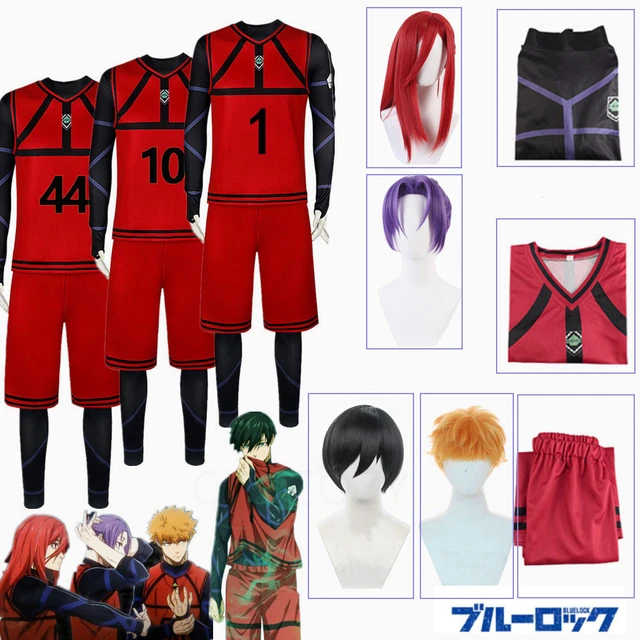 Blue Lock Anime Cosplay Costume Wig Bachira Chigiri Isagi Nagi Rin Kunigami  White Red Football Club Uniform Rose Net Sythetic - Cosplay Costumes -  AliExpress