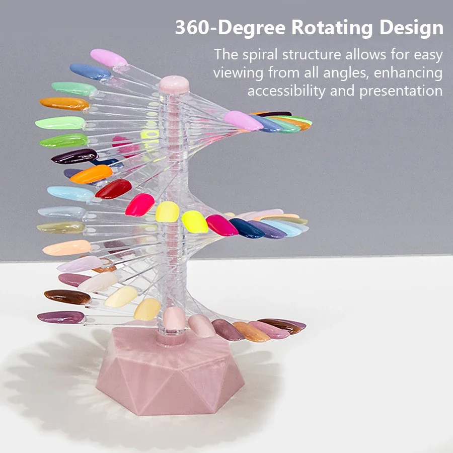 60 色ネイルアートスパイラルディスプレイスタンド扇形回転カラー