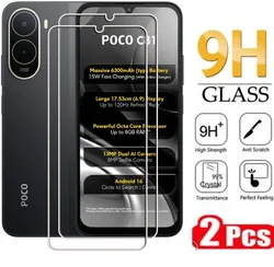 Premium 2 - Pack 9H HD Tempered Glass Screen Protector Film for 2 pieces (Poco C81x 4G)