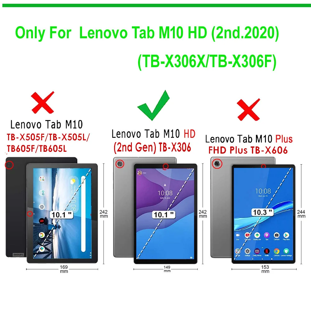Portable All-Inclusive Protective Tablet Case for Lenovo Tab M10 HD 2nd Gen