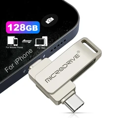 Dual - Interface USB - C Flash Drive - Versatile External Storage Solution - 64 GB (Silver)