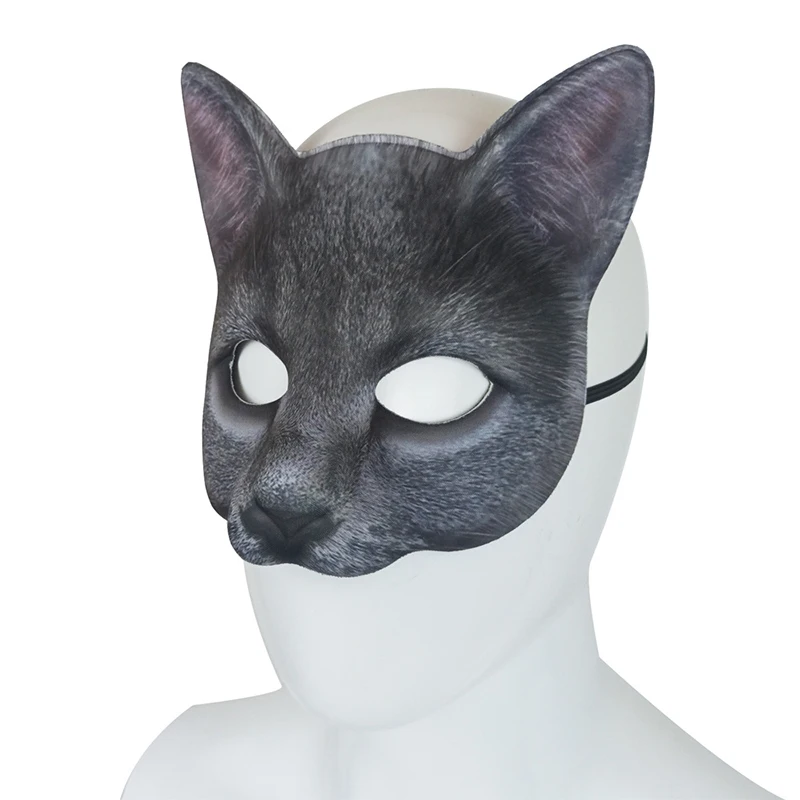 3D Animal Mask Halloween Masquerade Masks Mouse Cat Half Face Mask Party Carnival Fancy Dress Costume Props Adult Kids Headwear