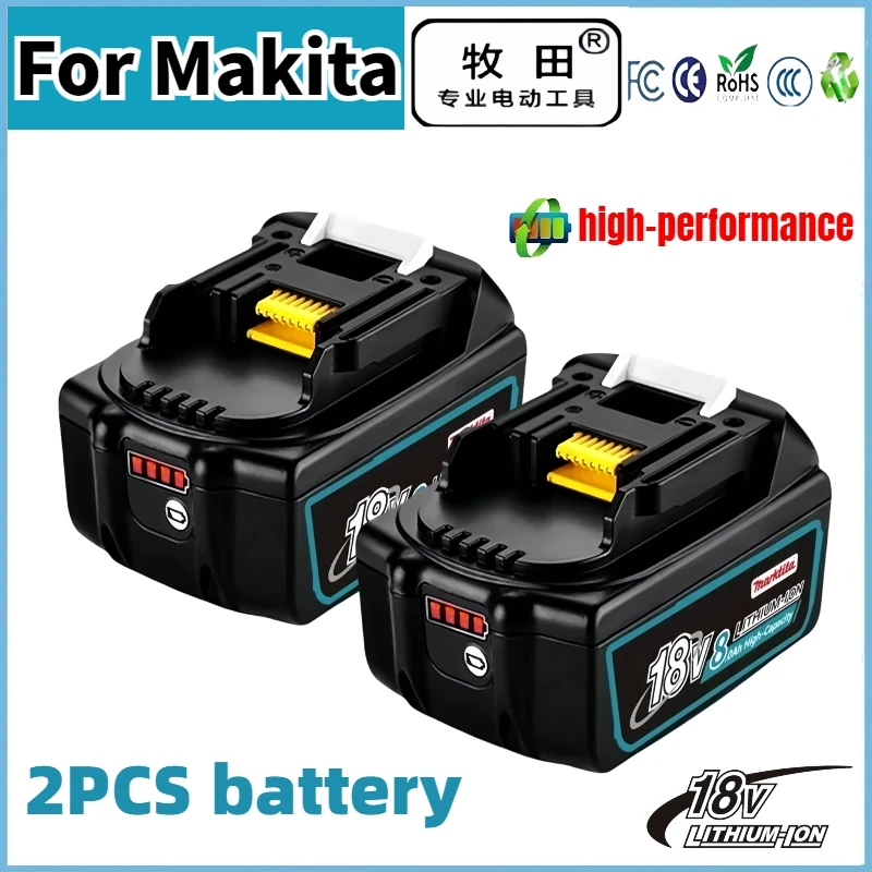 Rechargeable Li-ion Battery For Makita 18V 6000mAh 8Ah 12Ah Power Tools With LED Replacement BL1860B BL1830 BL1850 LXT-400