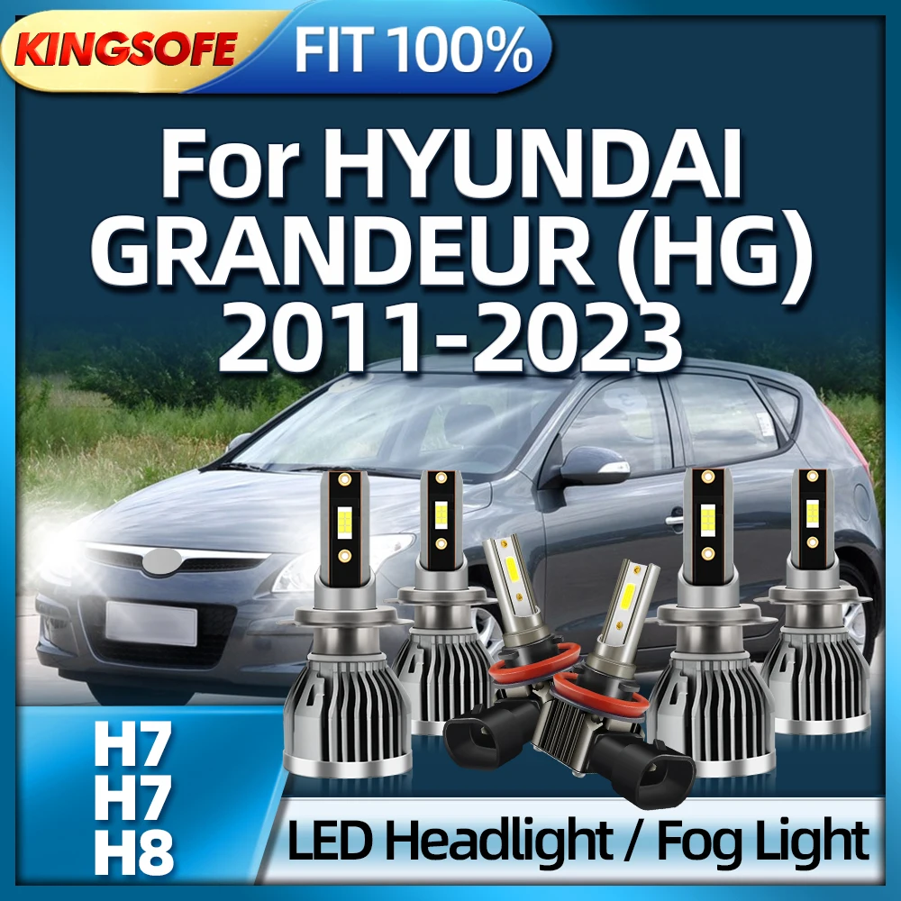 

KINGSOFE 2/6Pcs H7 LED 36000LM Bulbs Car Headlight H8 Fog Lamp For HYUNDAI GRANDEUR HG 2011 2012 2013 2014 2015 2016 2017-2023